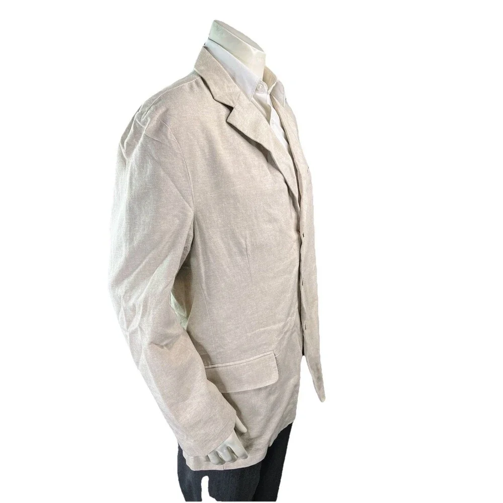 Havanera Co Men XL Blazer Summer Breeze Beige Linen Blend Unstructured